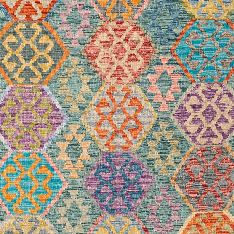 Kelim Teppich - Splash - 252 x 179 cm - bunt