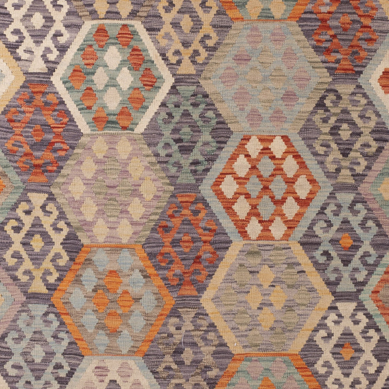 Kelim Teppich - Splash - 341 x 264 cm - bunt