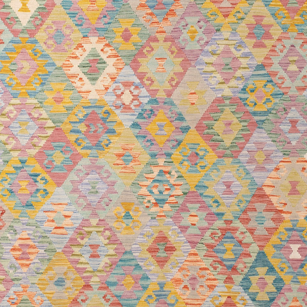 Kelim Teppich - Splash - 393 x 307 cm - bunt