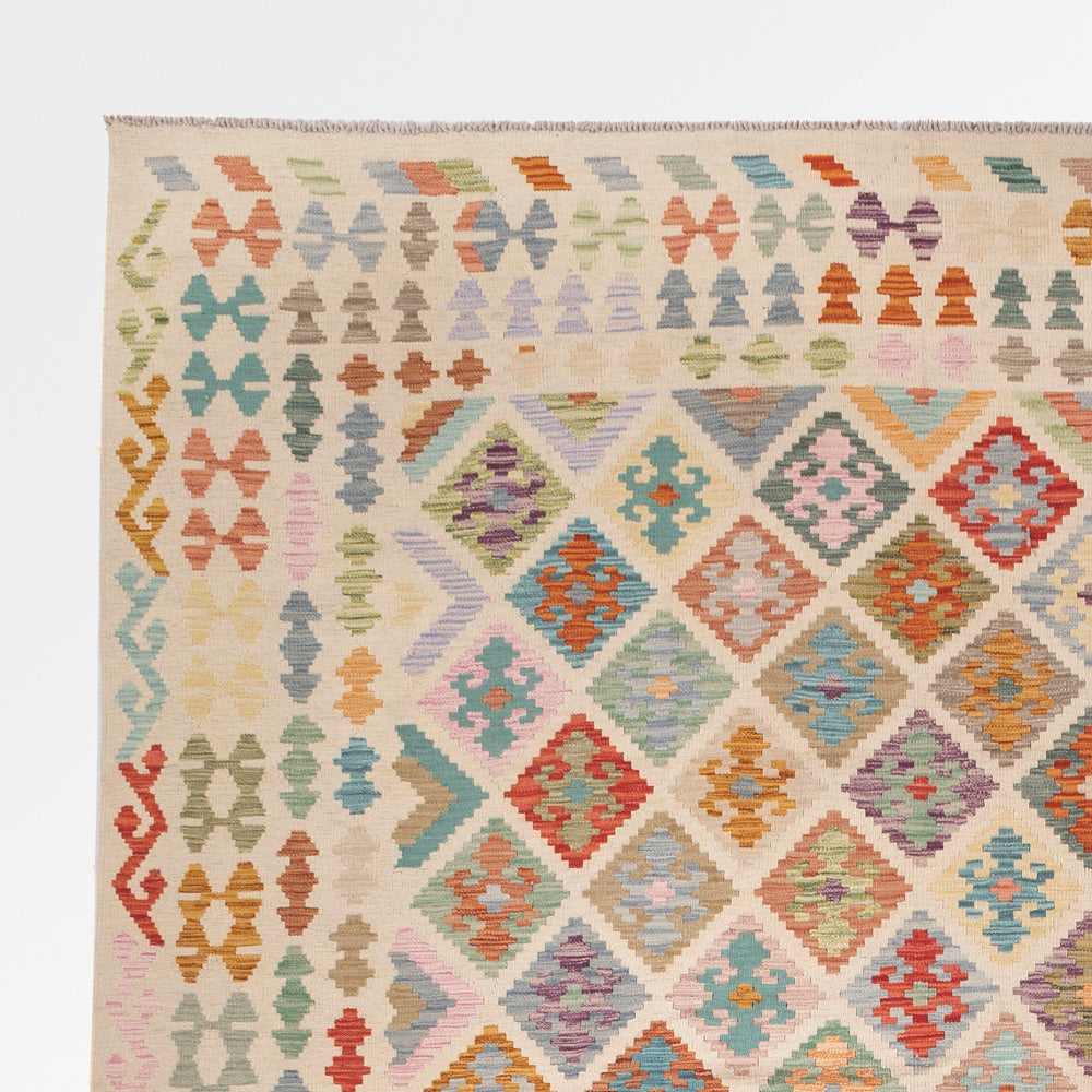 Kelim Teppich - Splash - 387 x 310 cm - bunt