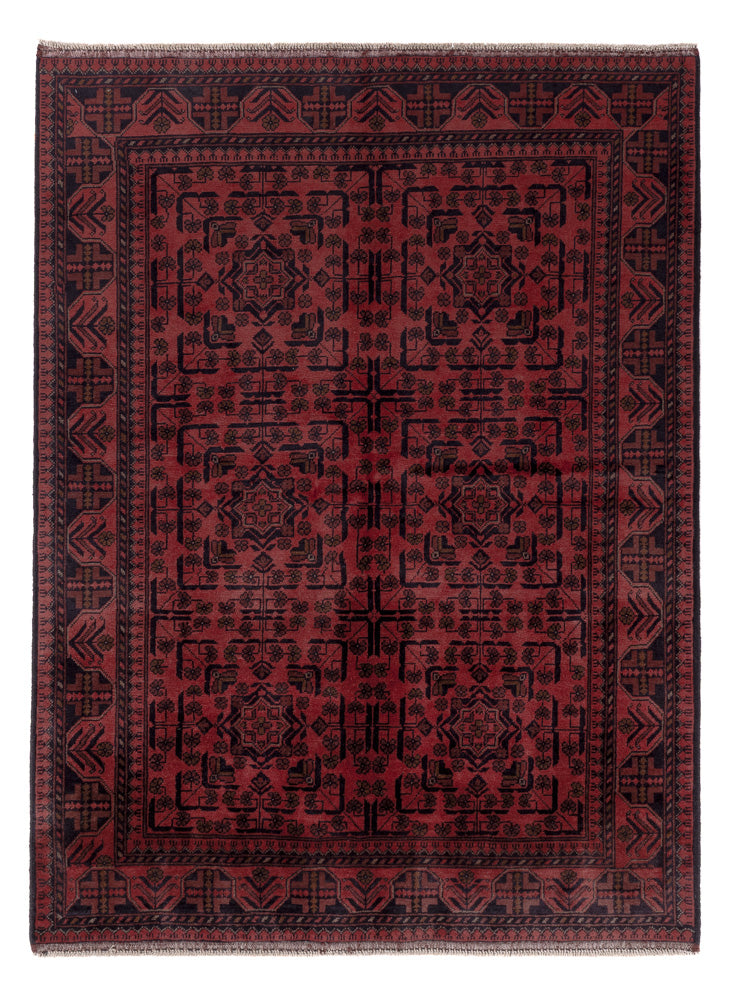 Afghan Teppich - Kunduz - 197 x 146 cm - rot