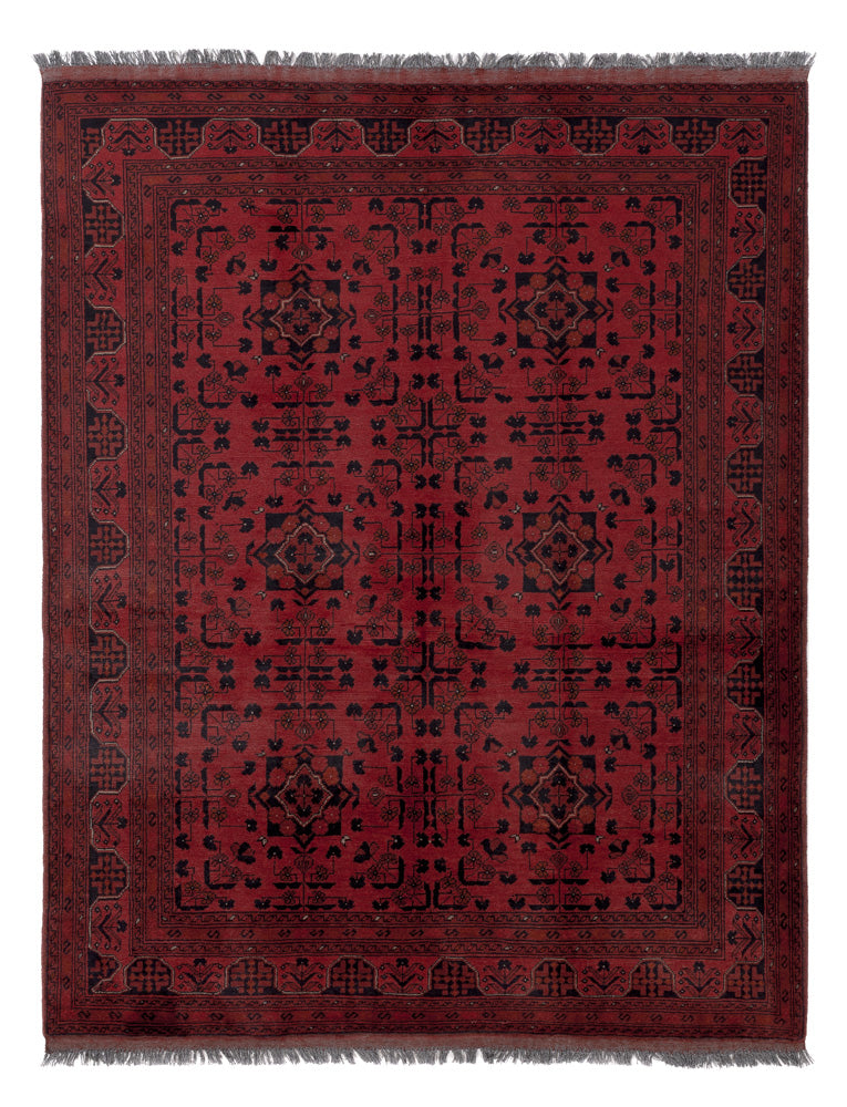 Afghan Teppich - Kunduz - 198 x 153 cm - rot