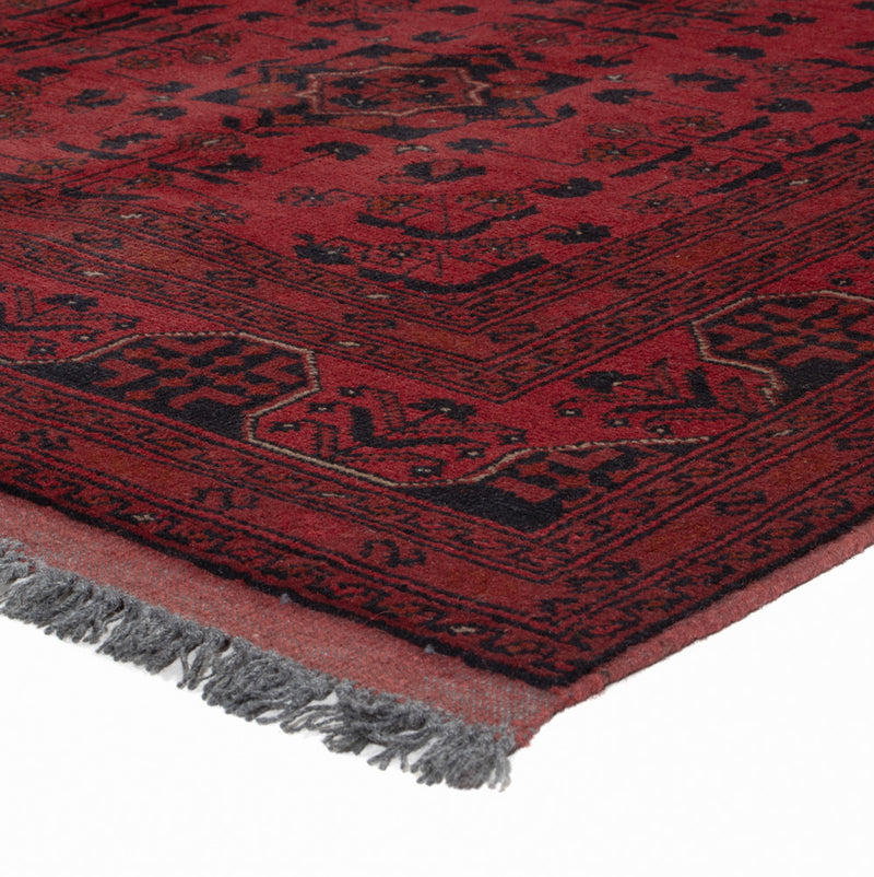 Afghan Teppich - Kunduz - 198 x 153 cm - rot