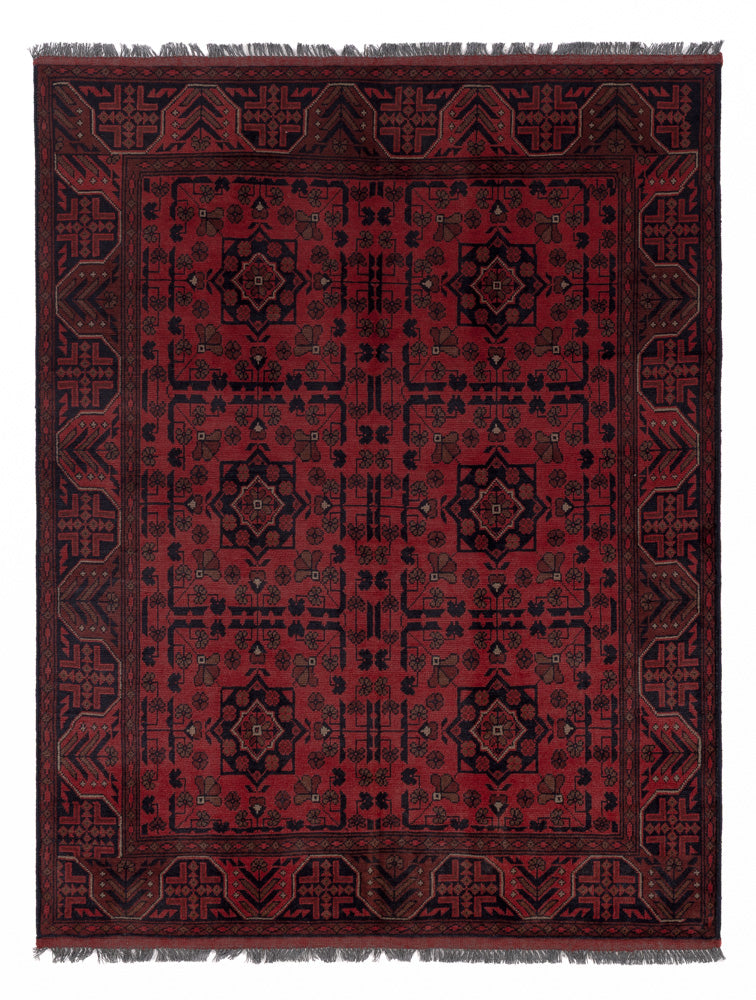 Afghan Teppich - Kunduz - 193 x 150 cm - rot