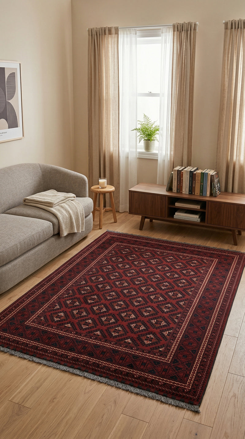 Afghan Teppich 195x147cm - Orientteppich