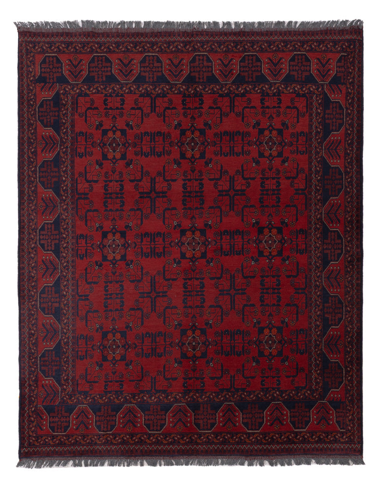 Afghan Teppich - Kunduz - 221 x 174 cm - rot