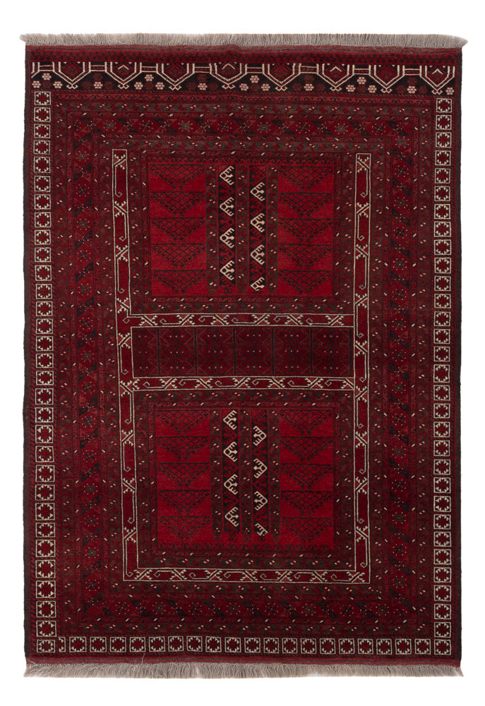 Afghan Teppich - Kunduz - 222 x 150 cm - rot