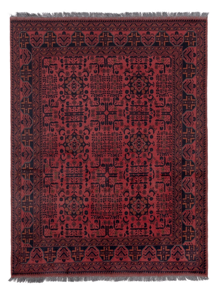 Afghan Teppich - Kunduz - 197 x 154 cm - rot