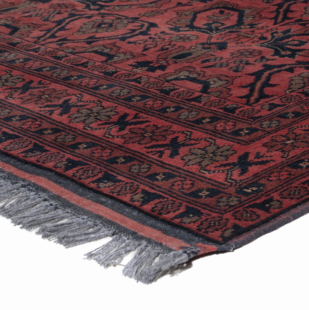 Afghan Teppich - Kunduz - 197 x 150 cm - rot