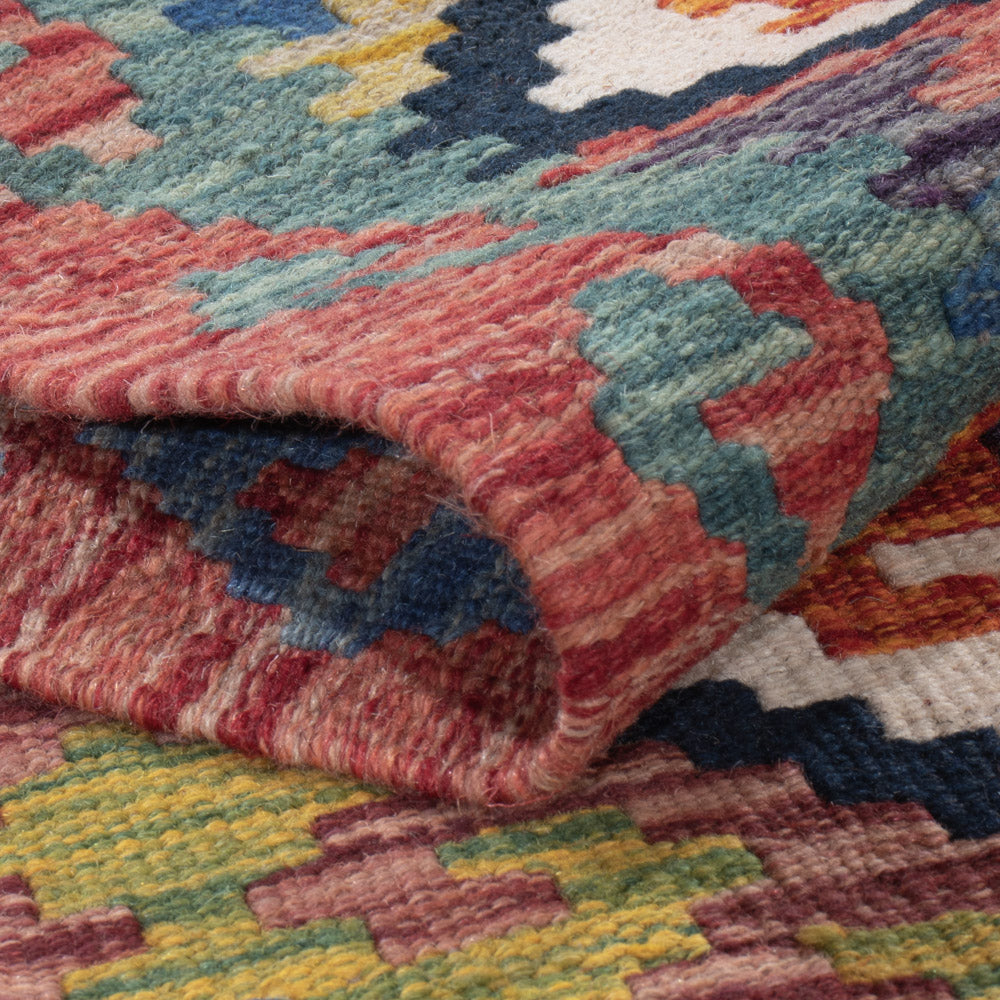 Läufer Kelim - Splash - 204 x 84 cm - mehrfarbig