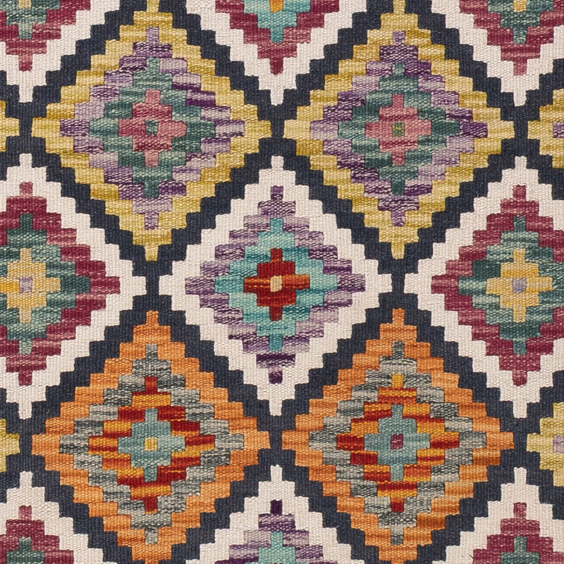 Läufer Kelim - Splash - 197 x 84 cm - mehrfarbig