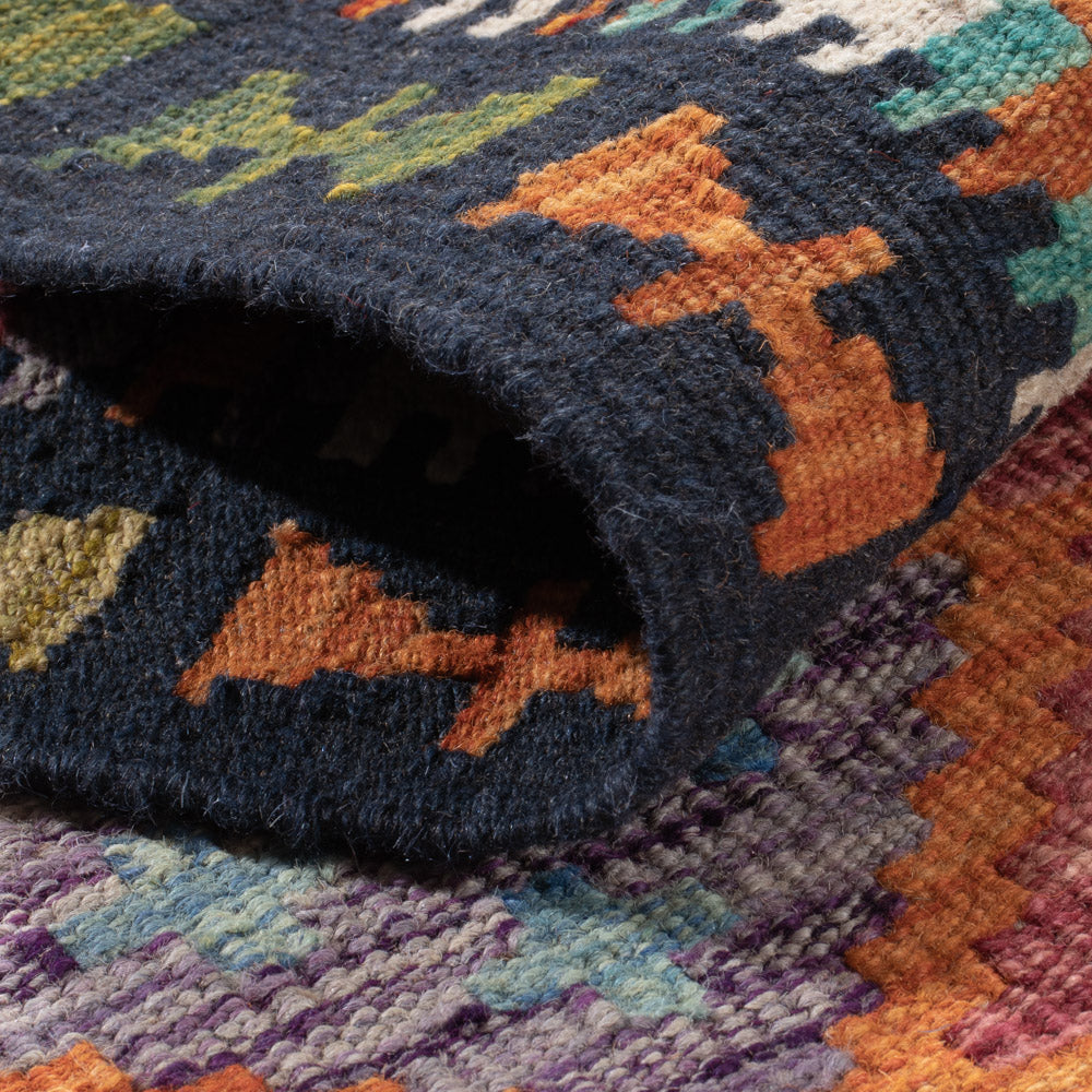 Läufer Kelim - Splash - 217 x 60 cm - mehrfarbig