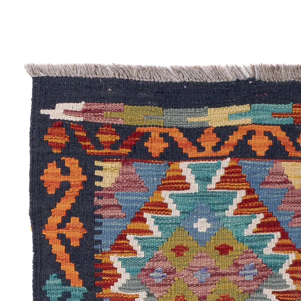 Läufer Kelim - Splash - 197 x 83 cm - mehrfarbig