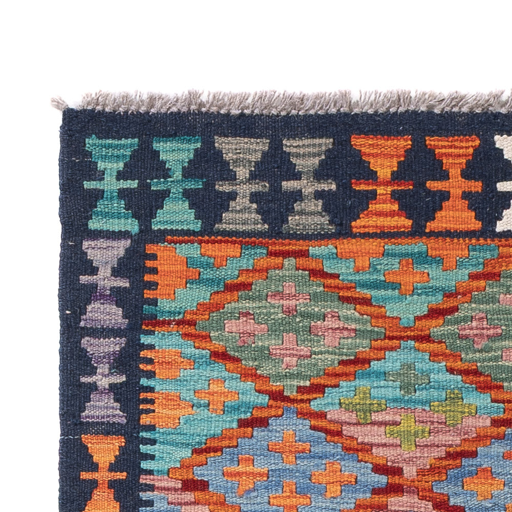 Läufer Kelim - Splash - 195 x 84 cm - mehrfarbig