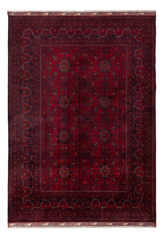 Afghan Teppich - Kunduz - 236 x 167 cm - dunkelrot