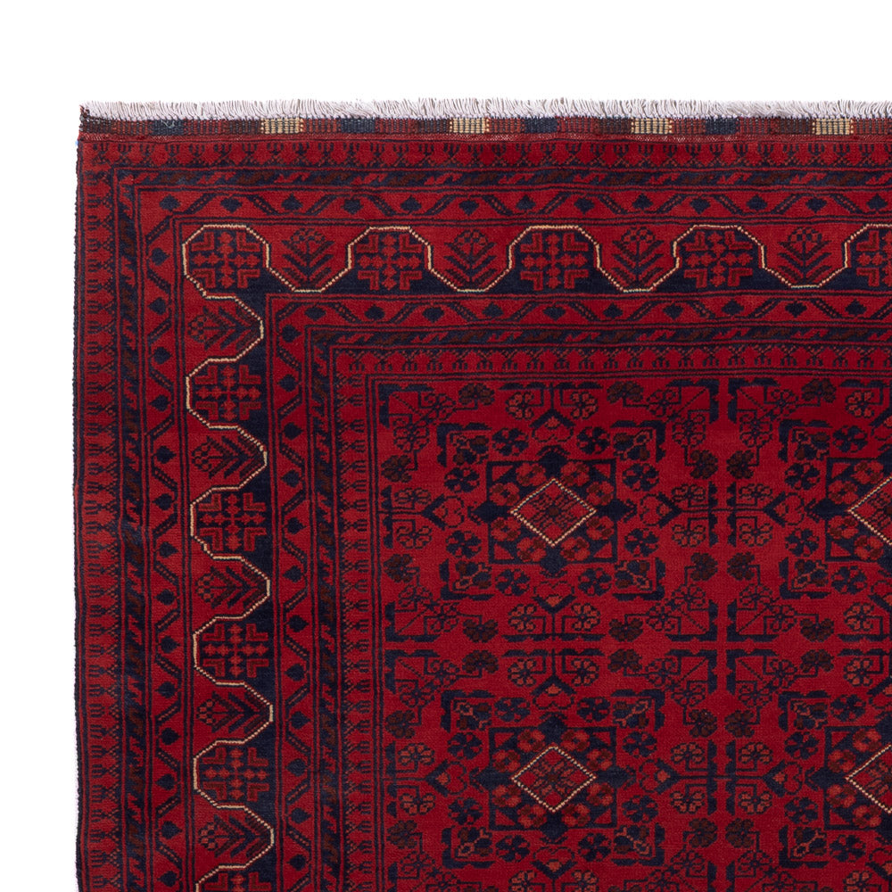 Afghan Teppich - Kunduz - 229 x 171 cm - dunkelrot