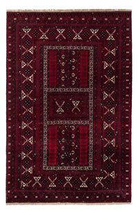 Afghan Teppich - 246 x 159 cm - dunkelrot