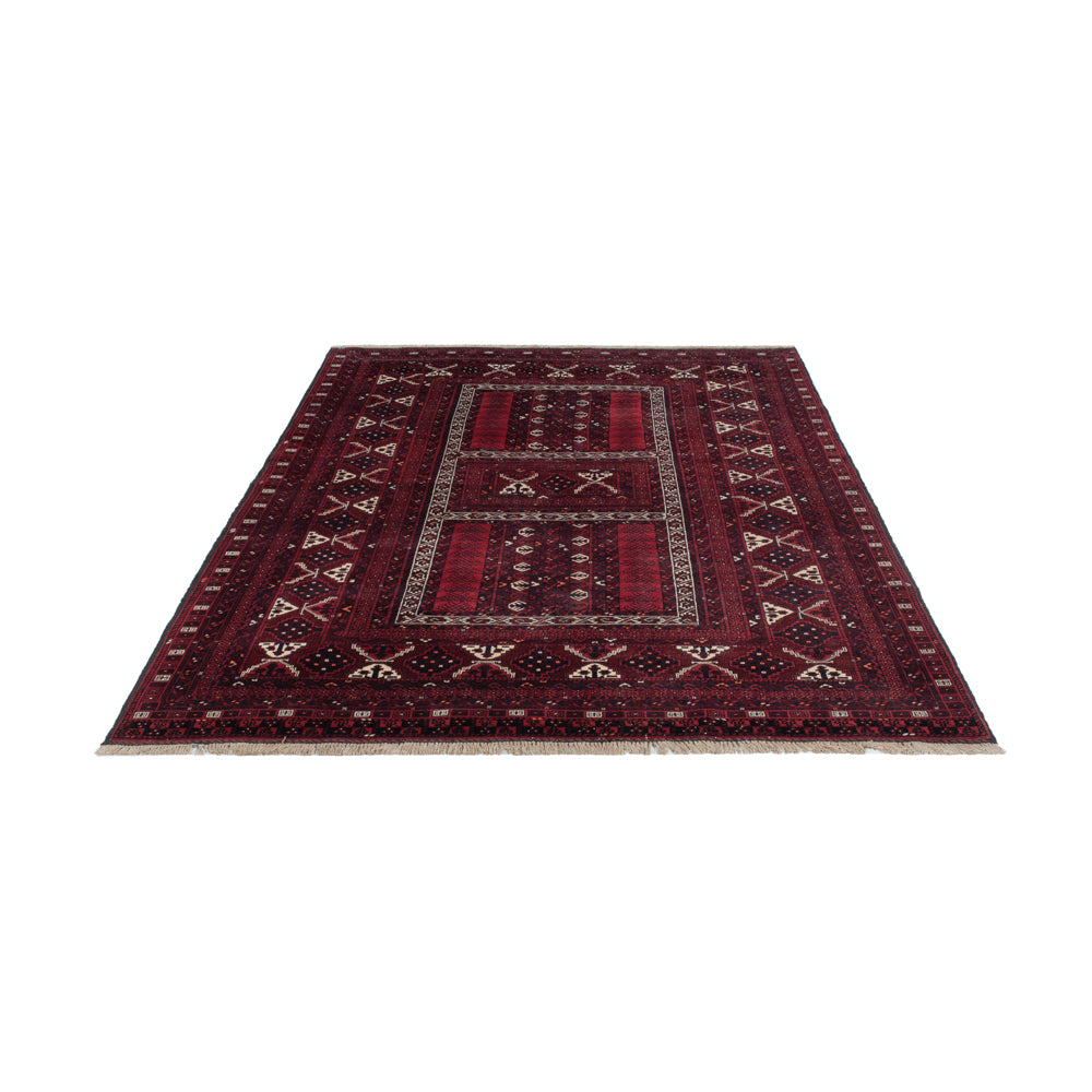 Afghan Teppich - 246 x 159 cm - dunkelrot