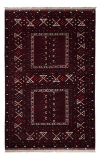 Afghan Teppich - 247 x 154 cm - dunkelrot