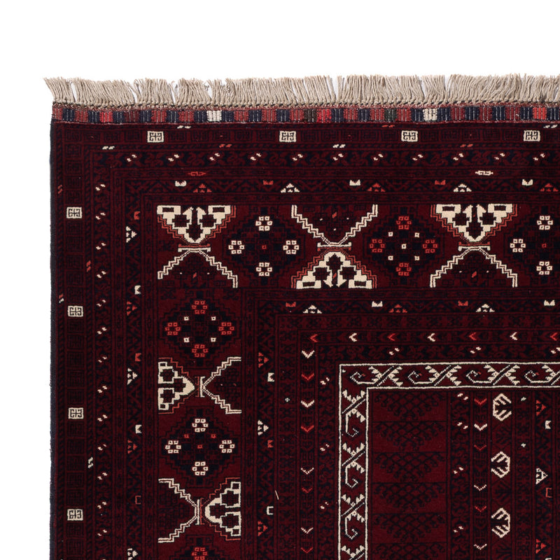 Afghan Teppich - 247 x 154 cm - dunkelrot