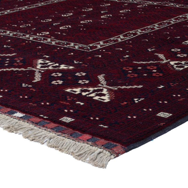 Afghan Teppich - 247 x 154 cm - dunkelrot