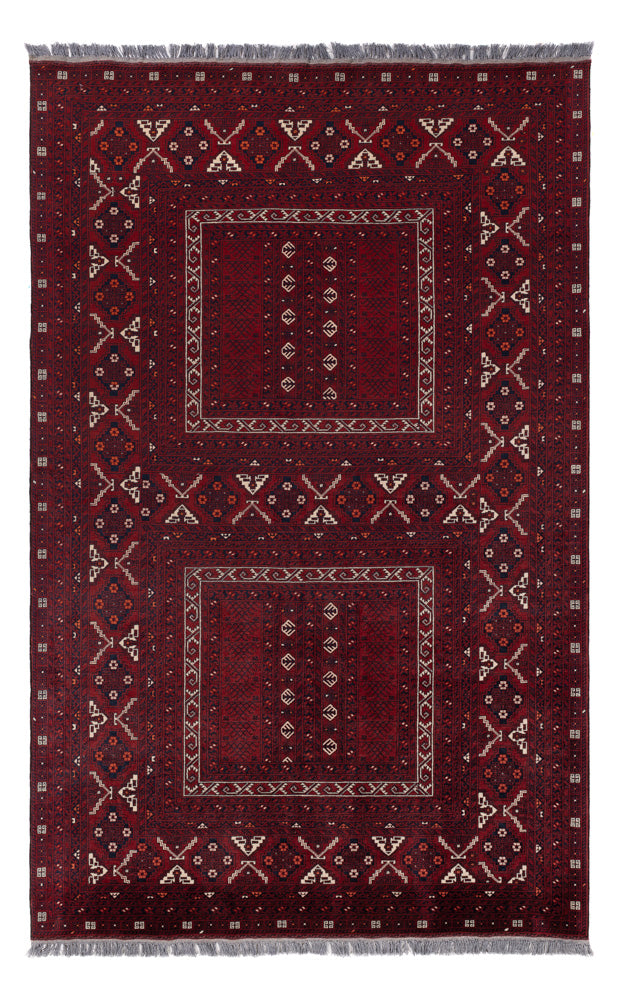 Afghan Teppich - 254 x 156 cm - dunkelrot