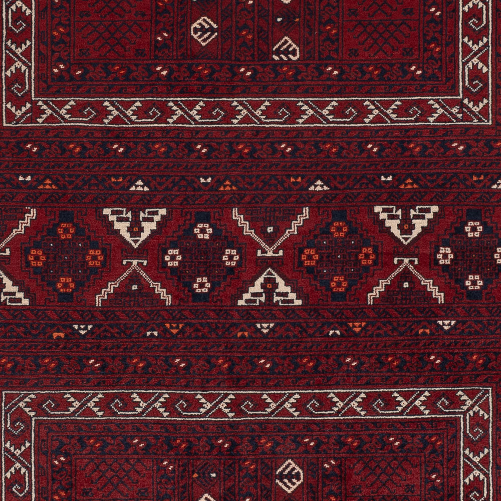 Afghan Teppich - 254 x 156 cm - dunkelrot