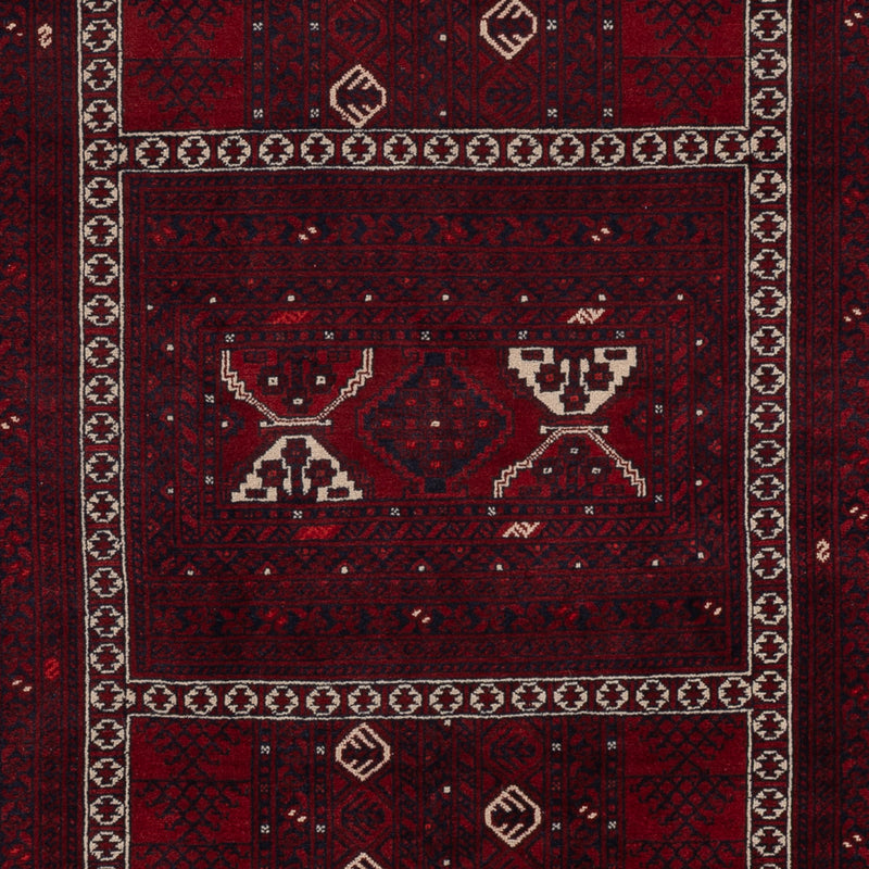 Afghan Teppich - 246 x 157 cm - dunkelrot