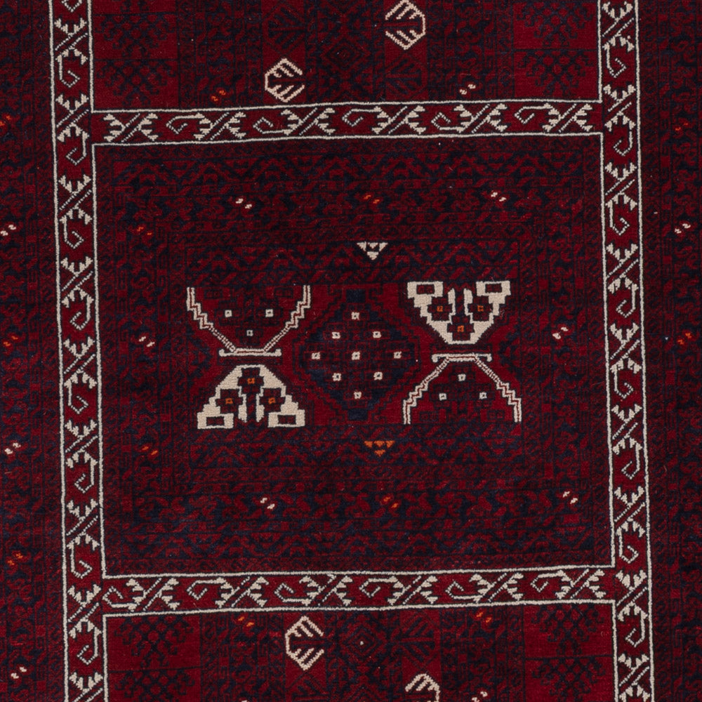Afghan Teppich - 251 x 149 cm - dunkelrot