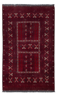 Afghan Teppich - 255 x 155 cm - dunkelrot