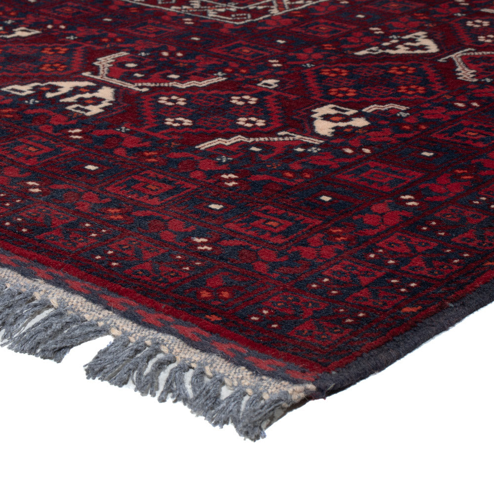 Afghan Teppich - 240 x 152 cm - dunkelrot