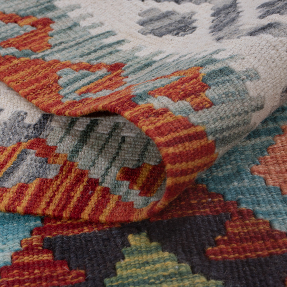 Kelim Teppich - Splash - 196 x 155 cm - mehrfarbig