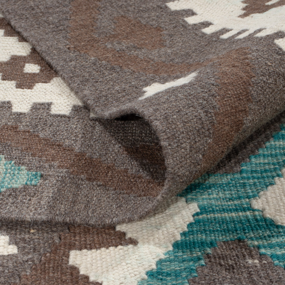 Kelim Teppich - Splash - 294 x 197 cm - dunkelgrau