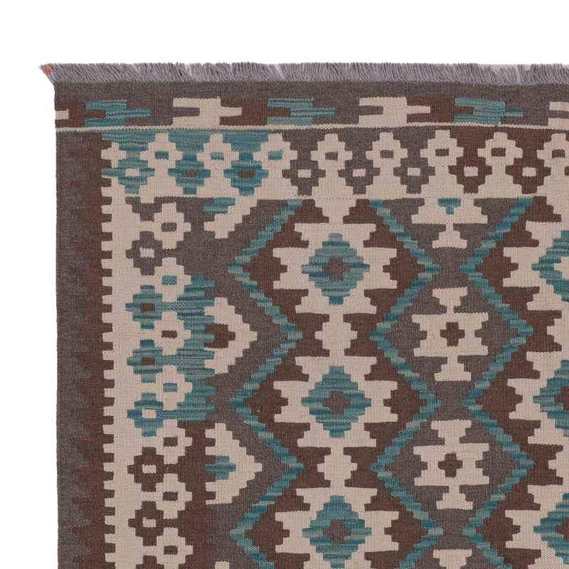 Kelim Teppich - Splash - 190 x 147 cm - dunkelgrün