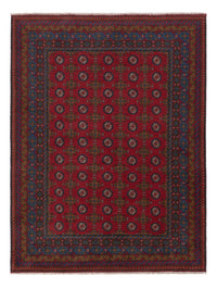 Afghan Teppich - Filpa - 196 x 152 cm - dunkelrot