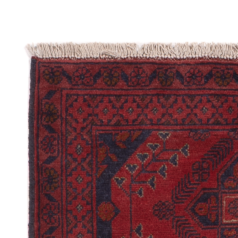 Läufer Afghan - Kunduz - 290 x 80 cm - dunkelrot