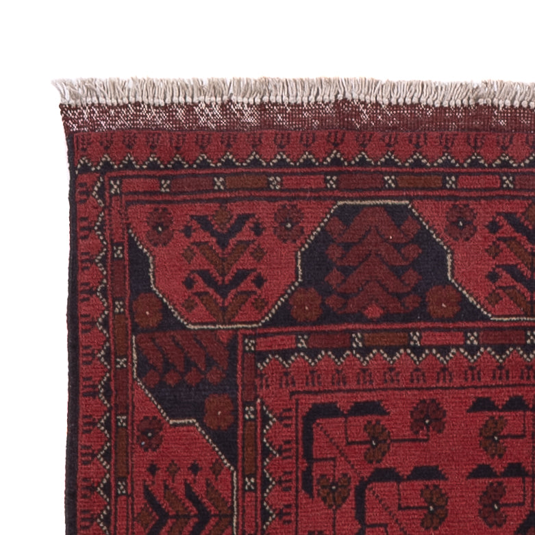 Läufer Afghan - Kunduz - 295 x 79 cm - dunkelrot