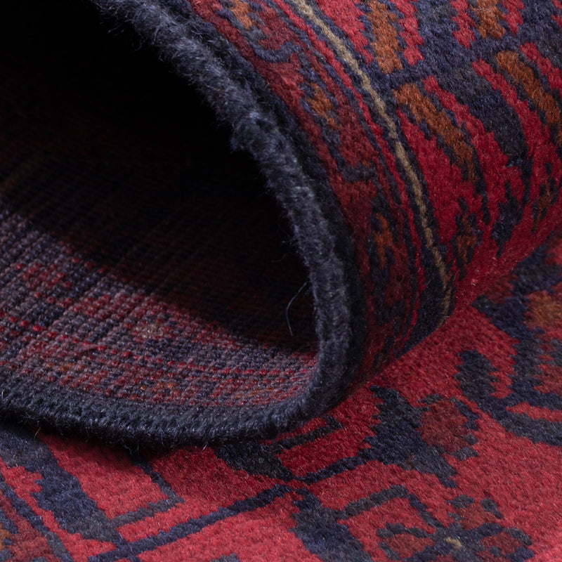 Läufer Afghan - Kunduz - 295 x 79 cm - dunkelrot