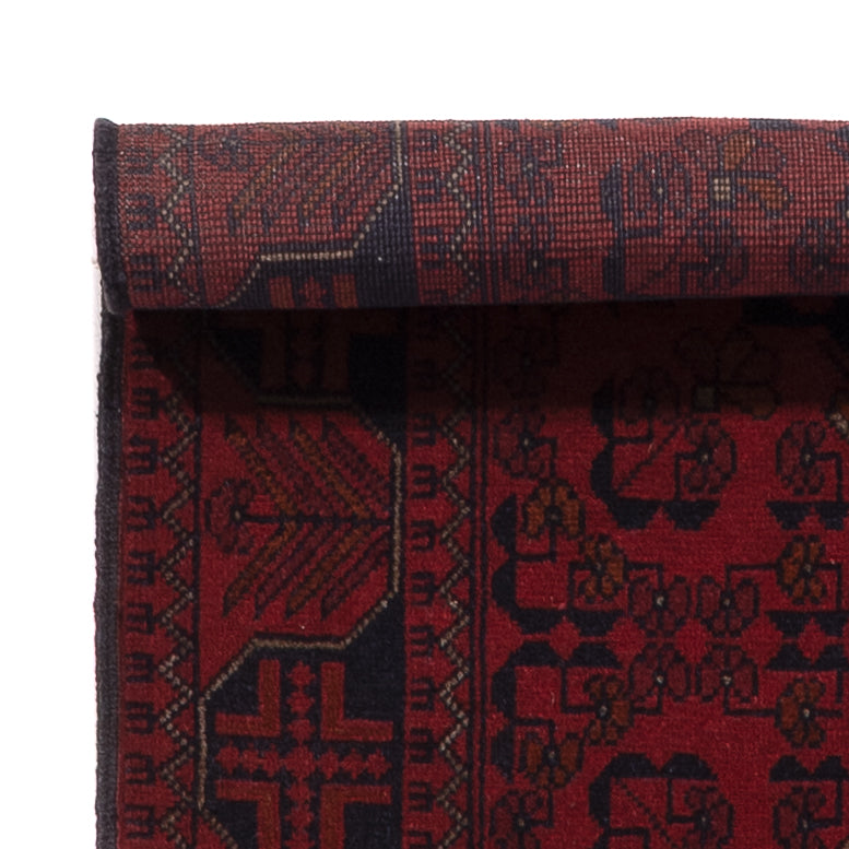 Läufer Afghan - Kunduz - 390 x 80 cm - dunkelrot