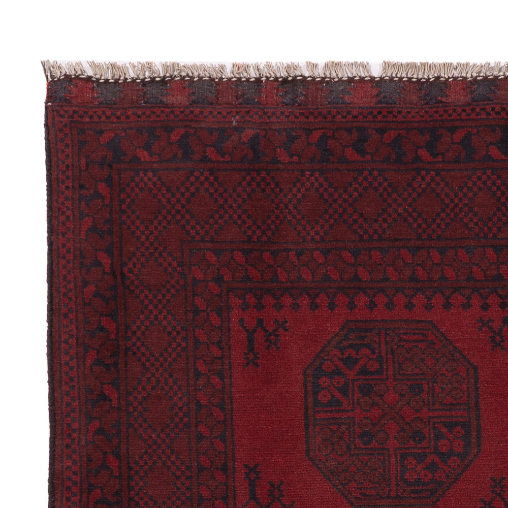 Afghan Teppich - Filpa - 193 x 150 cm - dunkelrot