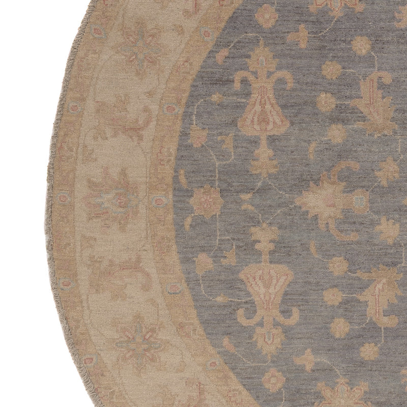 Ziegler Teppich rund  - 198 x 198 cm - blau