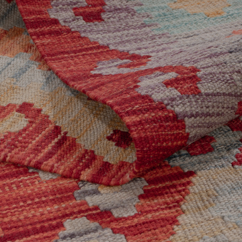 Läufer Kelim - Splash - 287 x 80 cm - dunkelbeige