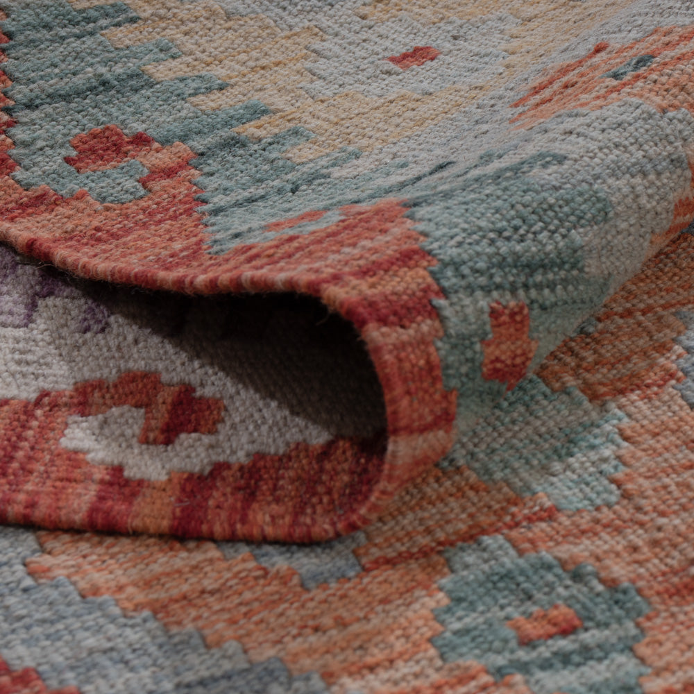 Läufer Kelim - Splash - 298 x 82 cm - mehrfarbig