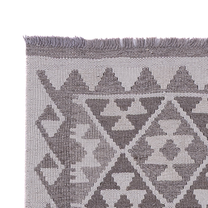 Läufer Kelim - Splash - 393 x 81 cm - dunkelgrau