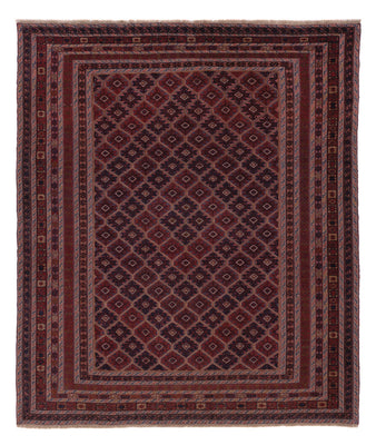 Kelim Teppich - Oriental quadratisch  - 187 x 161 cm - dunkelrot