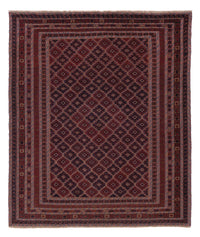 Kelim Teppich - Oriental quadratisch  - 187 x 161 cm - dunkelrot