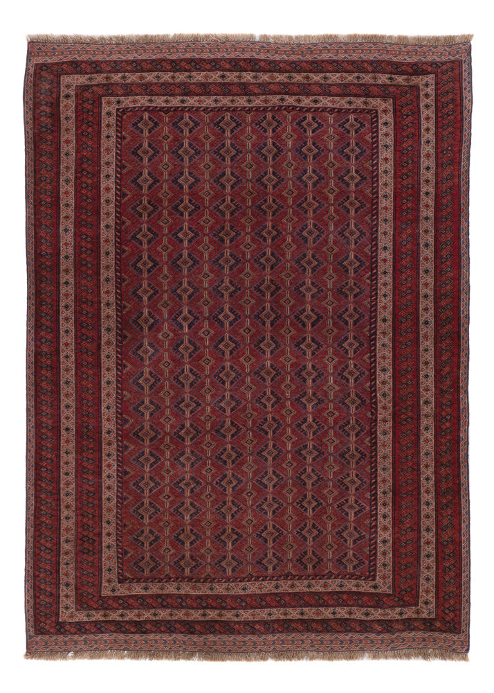 Kelim Teppich - Oriental - 205 x 145 cm - dunkelrot