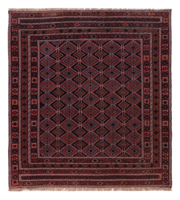 Kelim Teppich - Oriental quadratisch  - 170 x 159 cm - dunkelrot