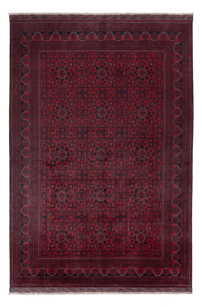 Afghan Teppich - Kunduz - 299 x 197 cm - dunkelrot