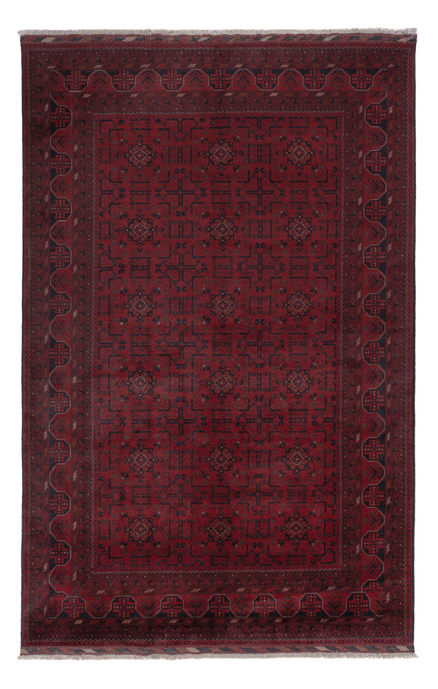 Afghan Teppich - Kunduz - 306 x 196 cm - dunkelrot